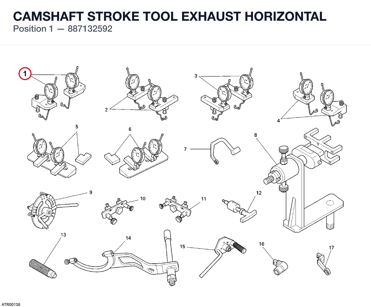 CAMSHAFT STROKE TOOL EXHAUST HORIZONTAL