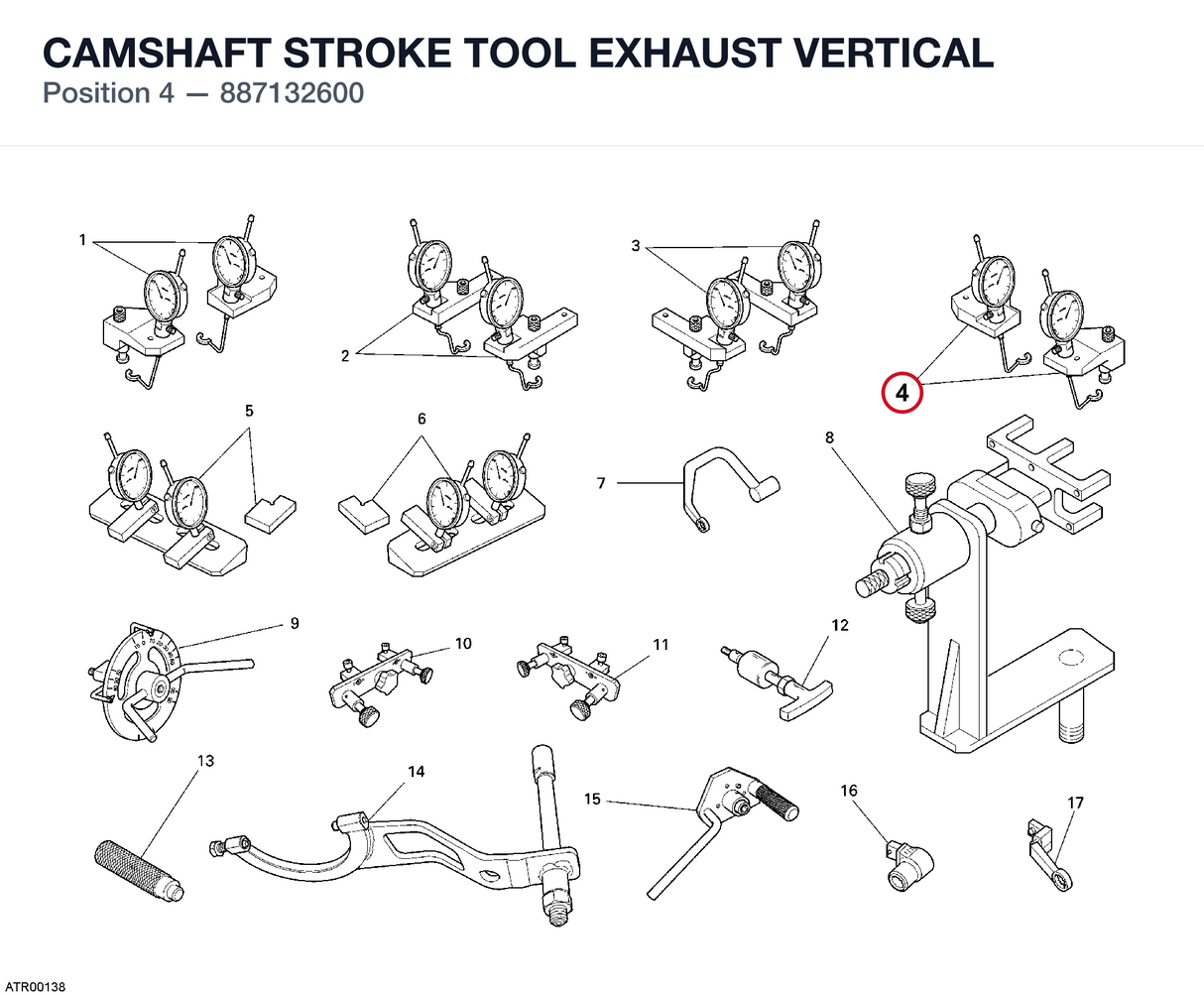 CAMSHAFT STROKE TOOL EXHAUST VERTICAL