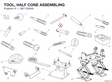 TOOL, HALF CONE ASSEMBLING