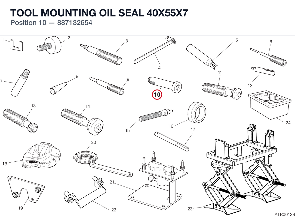 TOOL MOUNTING OIL SEAL 40X55X7