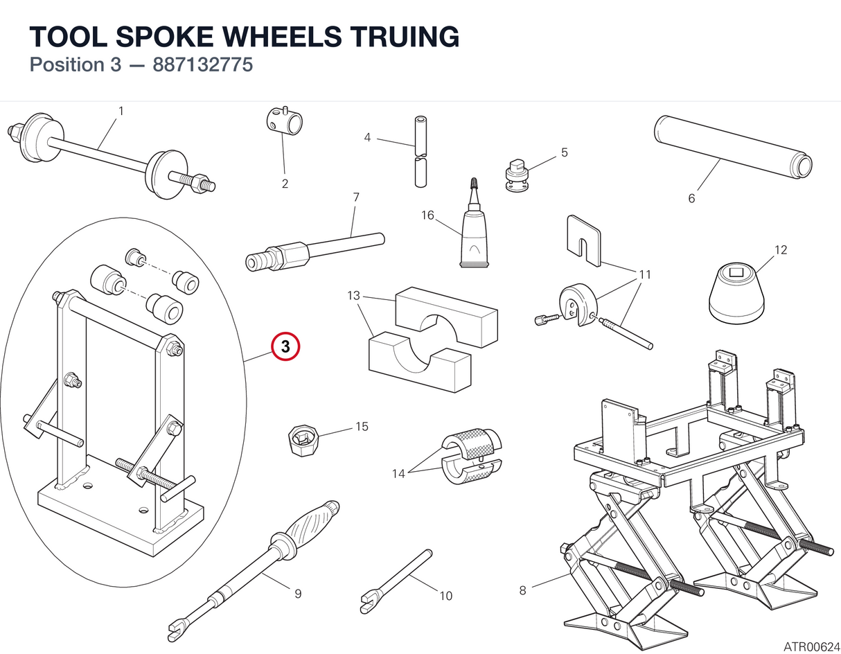 TOOL SPOKE WHEELS TRUING