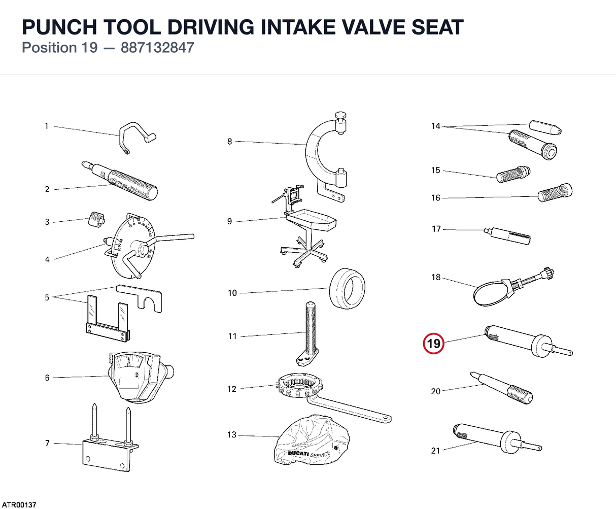 PUNCH TOOL DRIVING INTAKE VALVE SEAT