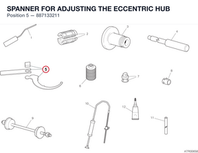 SPANNER FOR ADJUSTING THE ECCENTRIC HUB 887133211 diagram position