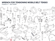 WRENCH FOR TENSIONING MOBILE BELT TENSIO