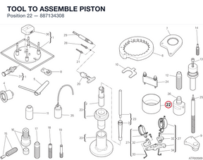 TOOL TO ASSEMBLE PISTON 887134308 diagram position