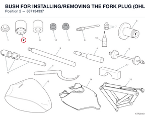 BUSH FOR INSTALLING/REMOVING THE FORK PLUG (OHLINS) 887134337 diagram position