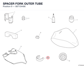 SPACER FORK OUTER TUBE 887134486 diagram position