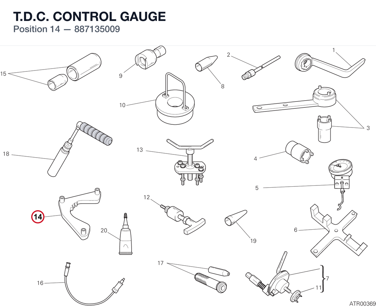 T.D.C. CONTROL GAUGE 887135009 diagram position