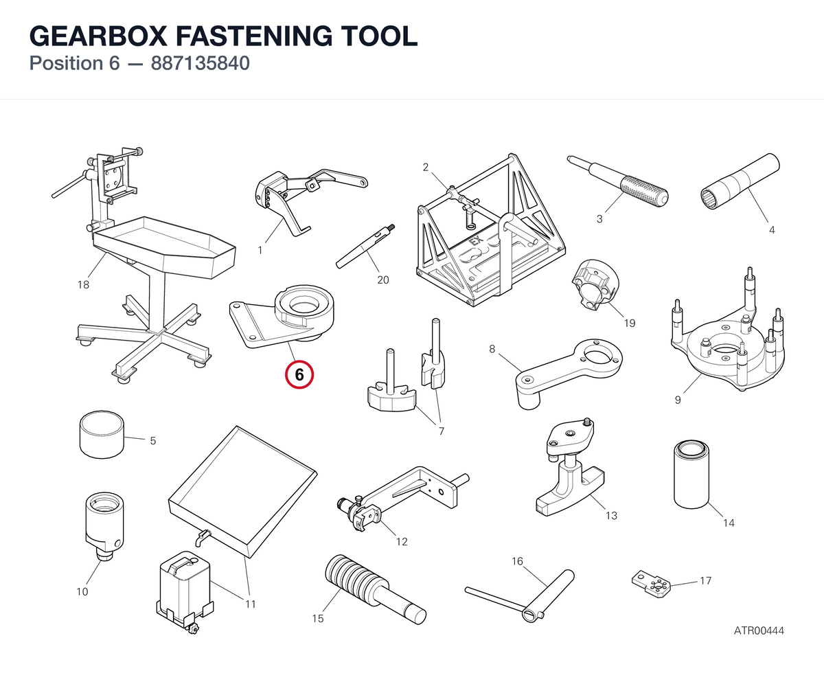 GEARBOX FASTENING TOOL 887135840 diagram position
