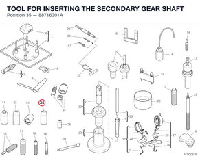 TOOL FOR INSERTING THE SECONDARY GEAR SHAFT 88716301A diagram position