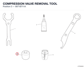 COMPRESSION VALVE REMOVAL TOOL 8871B711A diagram position