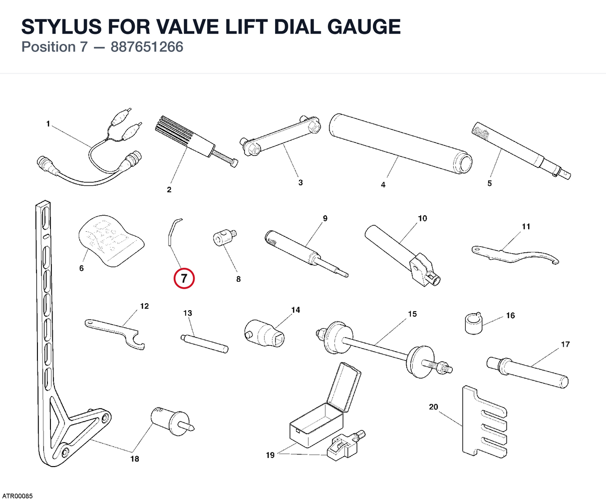 STYLUS FOR VALVE LIFT DIAL GAUGE