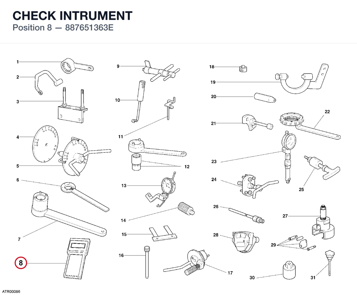CHECK INTRUMENT 887651363E diagram position