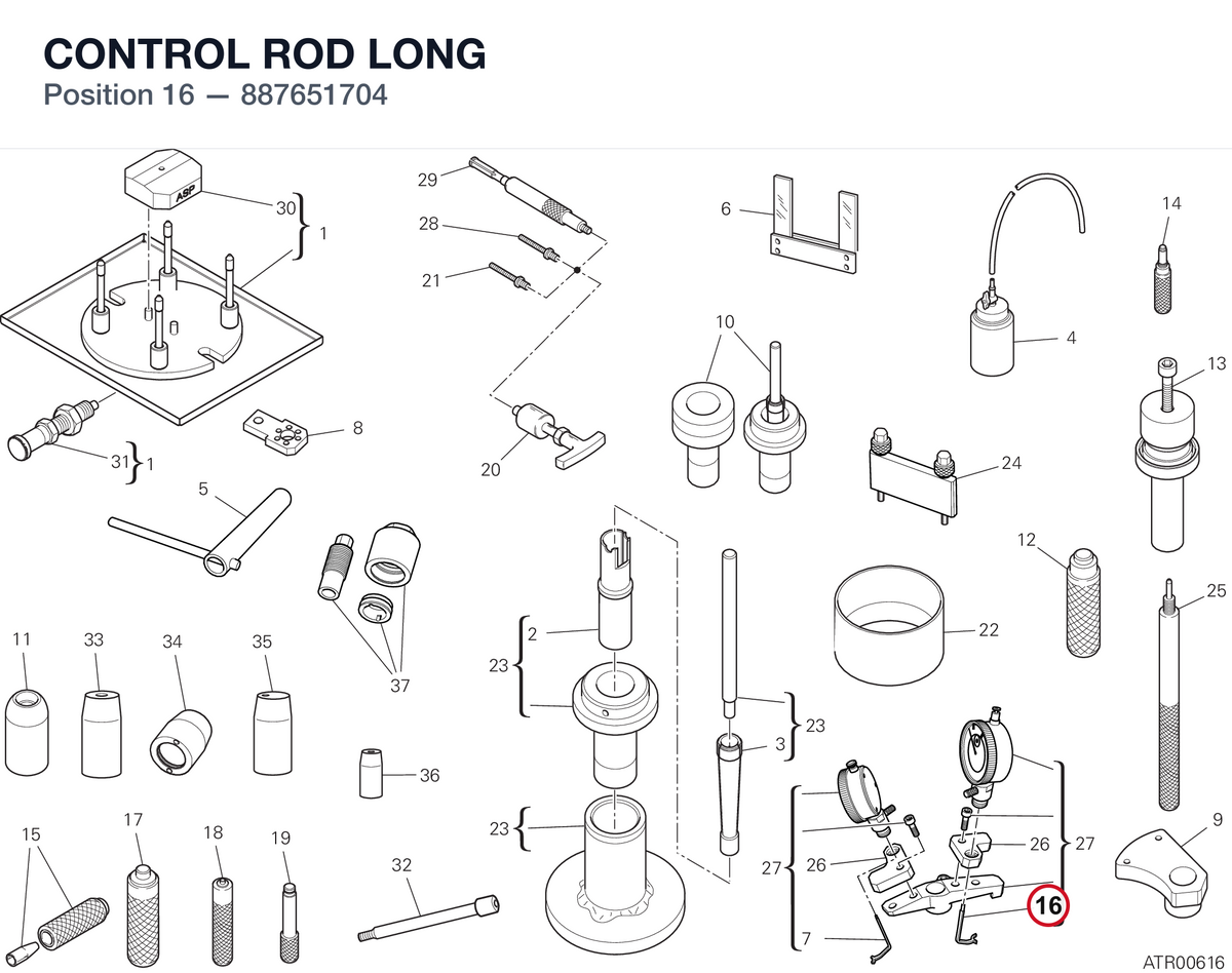 CONTROL ROD LONG 887651704 diagram position