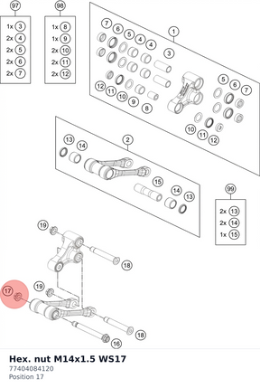 Diagram preview: Hex. nut M14x1.5 WS17 (77404084120)