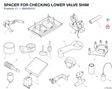 SPACER FOR CHECKING LOWER VALVE SHIM 889450107 diagram position