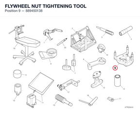 FLYWHEEL NUT TIGHTENING TOOL 889450138 diagram position