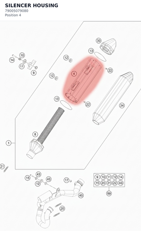 Diagram preview: SILENCER HOUSING (79005079080)