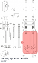 Diagram preview: Axle clamp right d43mm schwarz kpl. (43578260S1)