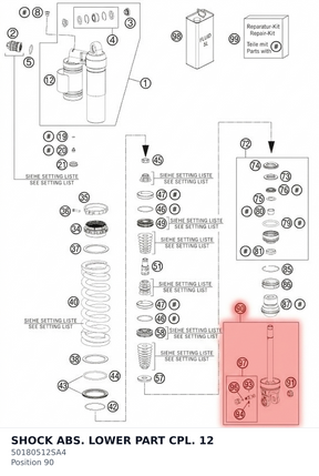 Diagram preview: SHOCK ABS. LOWER PART CPL.  12 (50180512SA4)