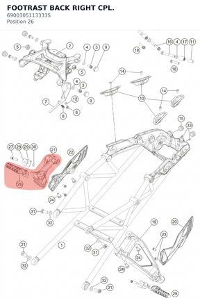 Diagram preview: FOOTRAST BACK RIGHT CPL. (6900305113333S)