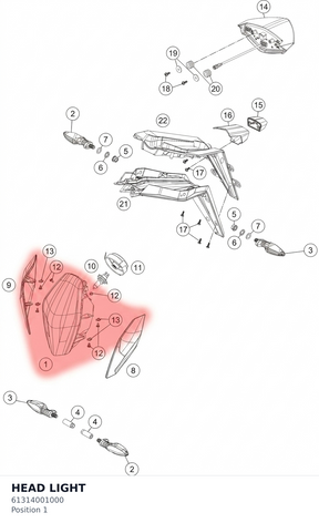 Diagram preview: HEAD LIGHT (61314001000)