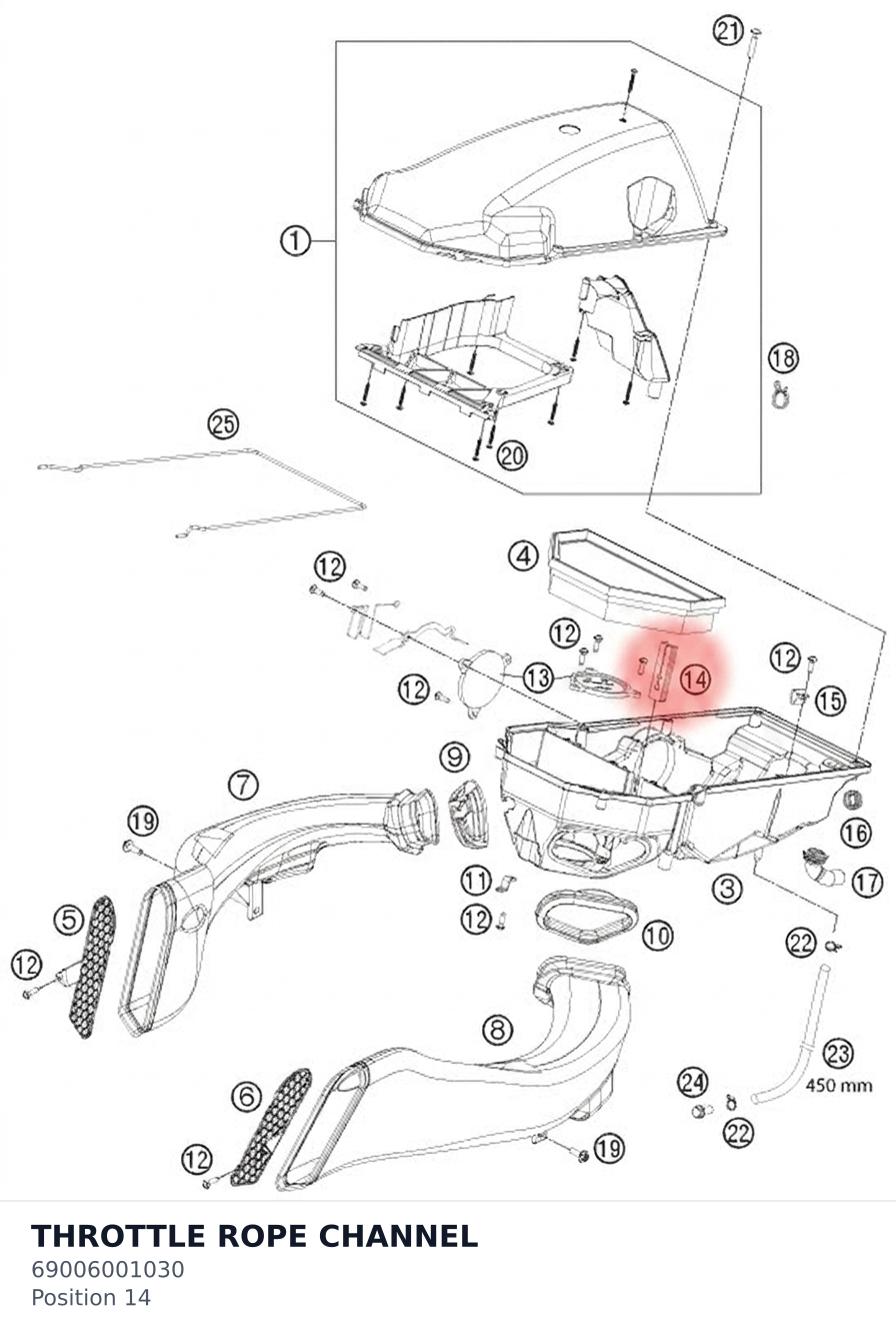 Diagram preview: THROTTLE ROPE CHANNEL (69006001030)