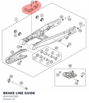 Diagram preview: BRAKE LINE GUIDE (45413047000)