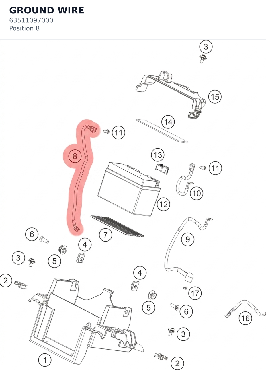 Diagram preview: GROUND WIRE (63511097000)