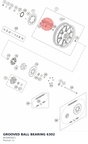 Diagram preview: GROOVED BALL BEARING 6302 (J625063021)
