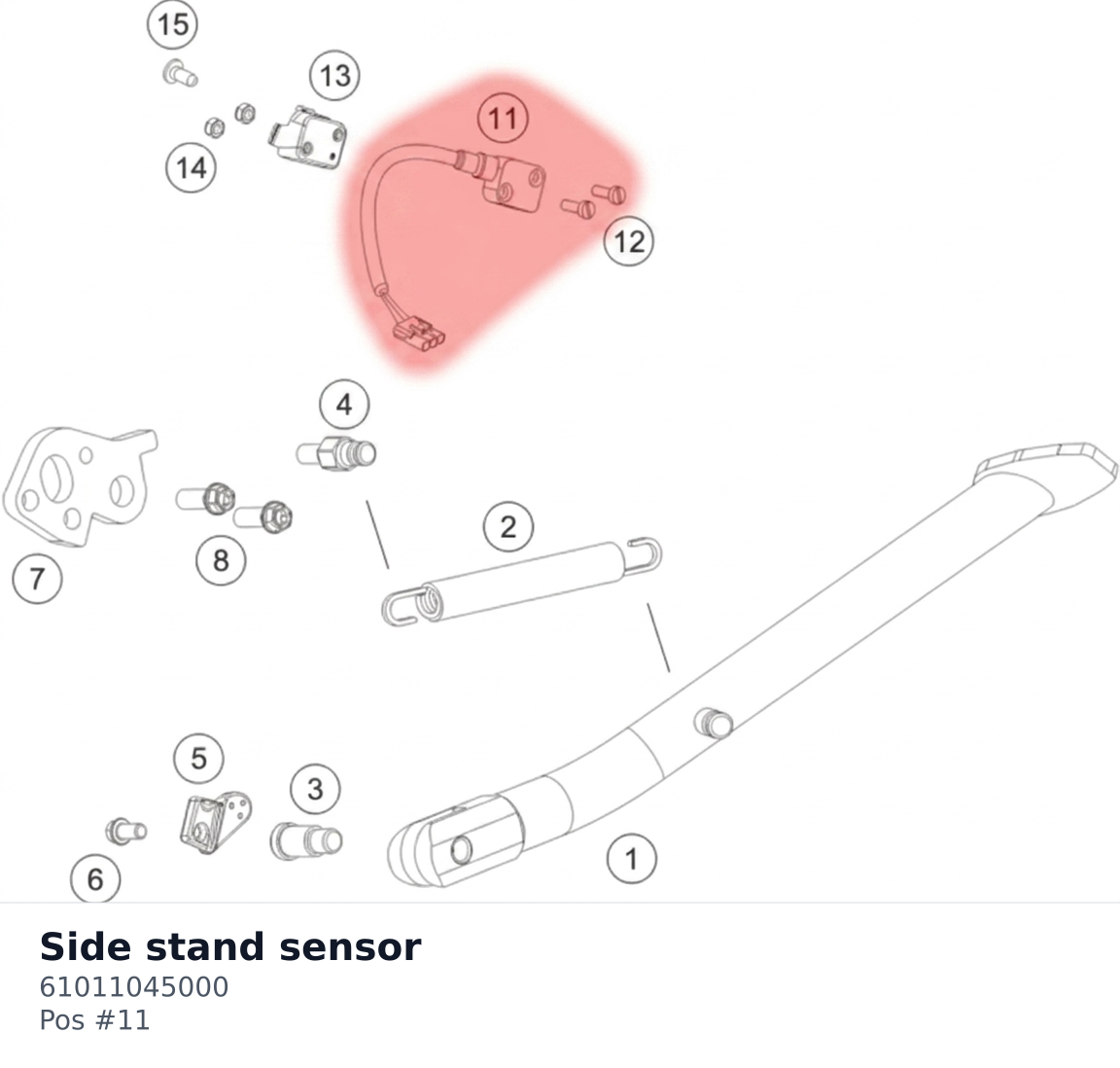 Diagram preview: Side stand sensor (61011045000)