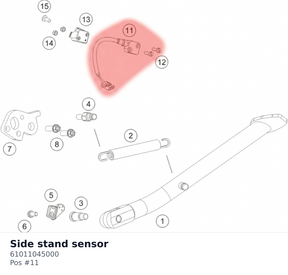 Diagram preview: Side stand sensor (61011045000)