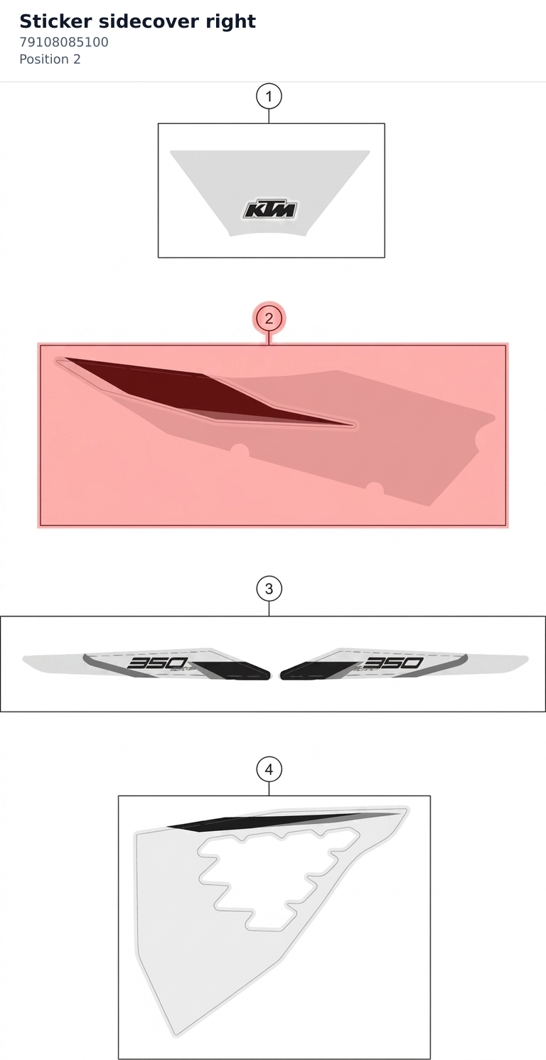 Diagram preview: Sticker sidecover right (79108085100)