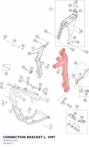 Diagram preview: CONNECTION BRACKET L. VMT (70003101051)
