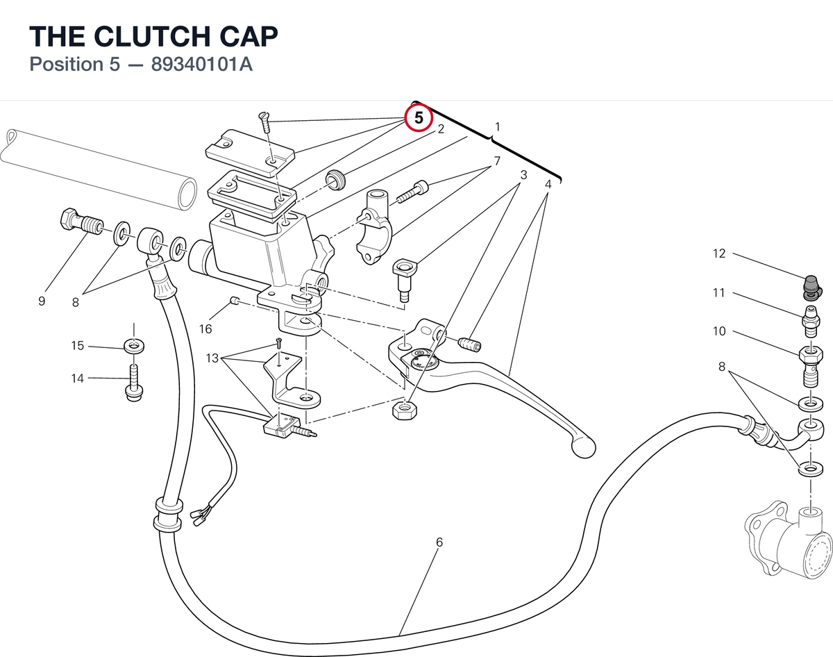 THE CLUTCH CAP 89340101A diagram position