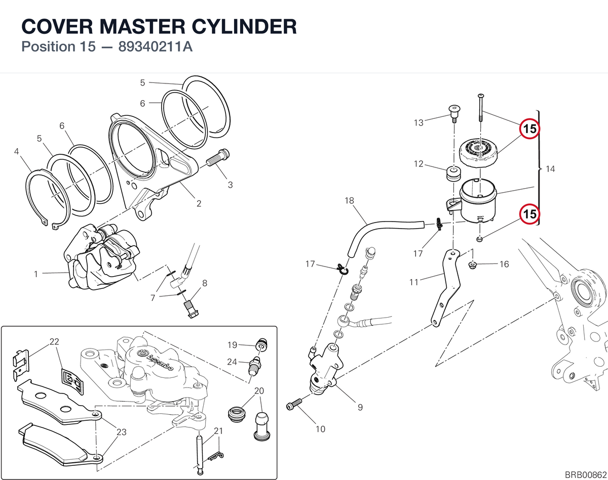 COVER MASTER CYLINDER 89340211A diagram position