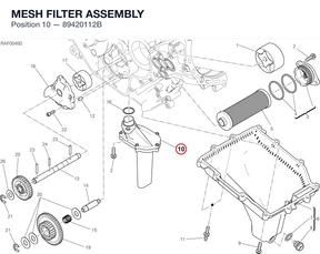 MESH FILTER ASSEMBLY 89420112B diagram position