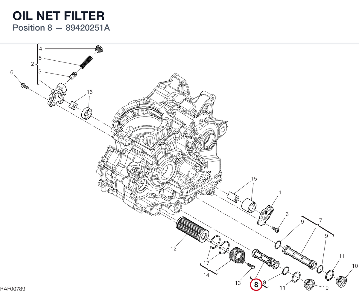 OIL NET FILTER 89420251A diagram position