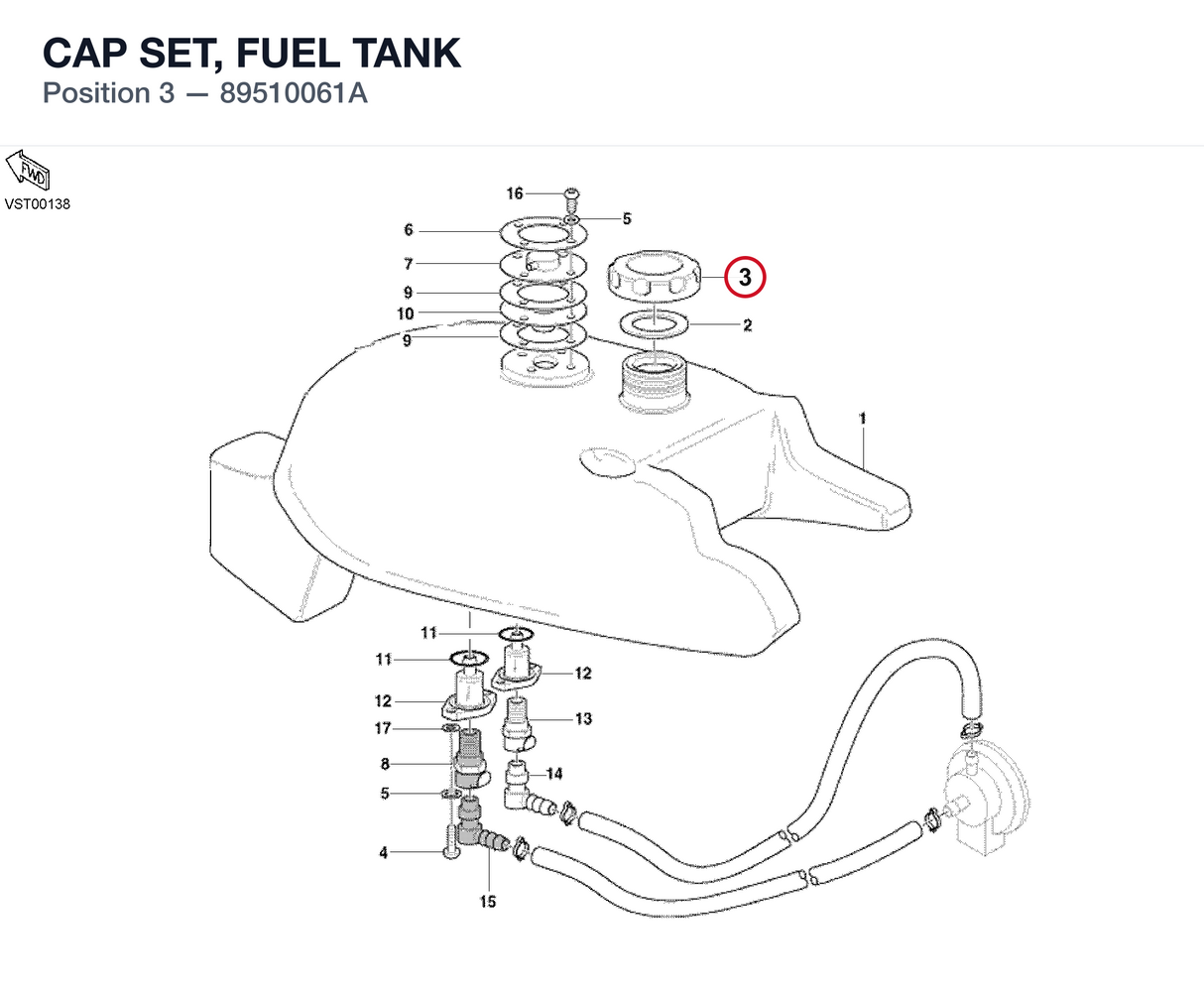 CAP SET, FUEL TANK