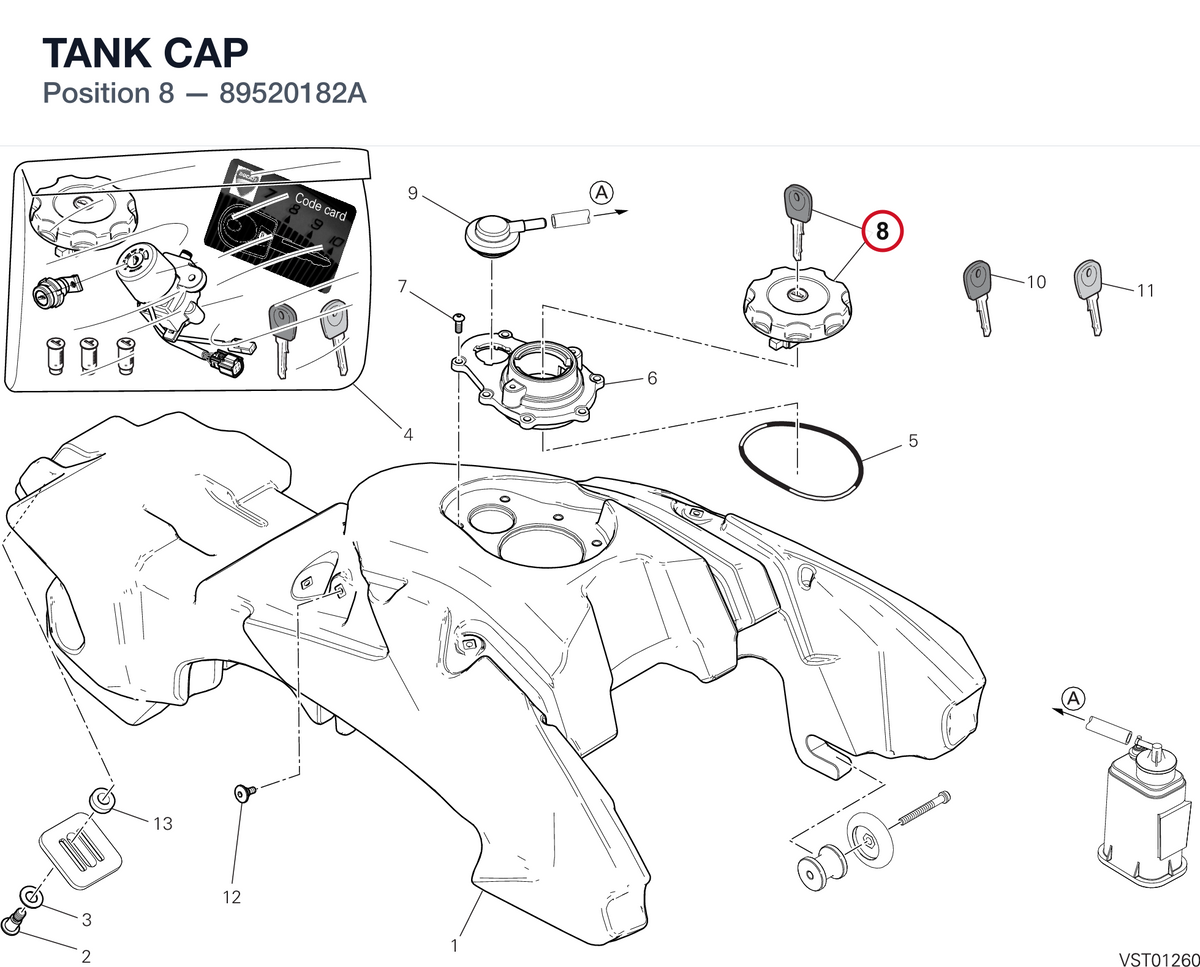 TANK CAP 89520182A diagram position