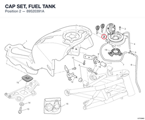 CAP SET, FUEL TANK 89520391A diagram position