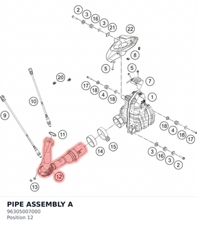Diagram preview: PIPE ASSEMBLY A (96305007000)