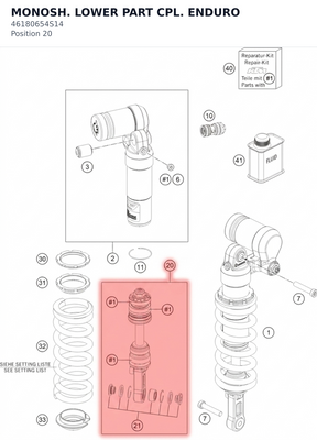 Diagram preview: MONOSH. LOWER PART CPL. ENDURO (46180654S14)