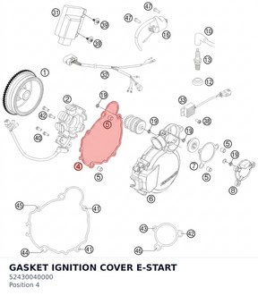 Diagram preview: GASKET IGNITION COVER E-START (52430040000)