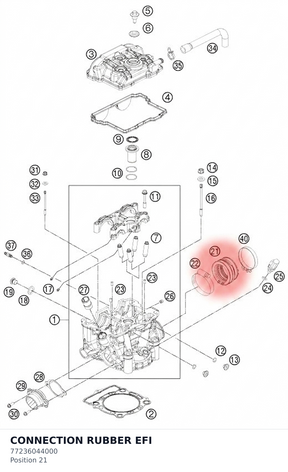 Diagram preview: CONNECTION RUBBER EFI (77236044000)