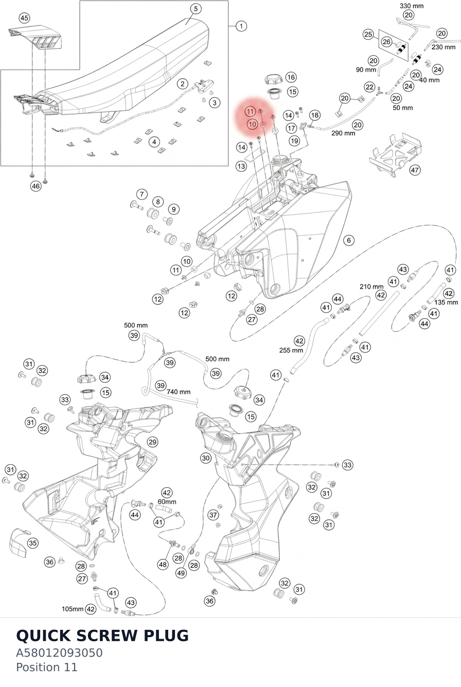 Diagram preview: QUICK SCREW PLUG (A58012093050)