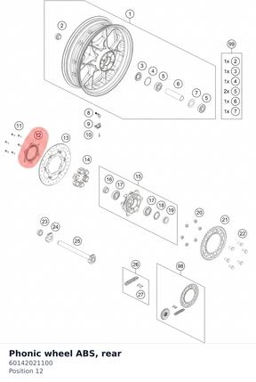 Diagram preview: Phonic wheel ABS, rear (60142021100)