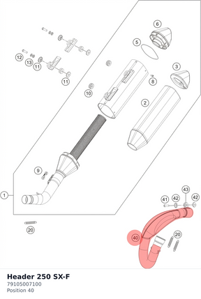 Diagram preview: Header 250 SX-F (79105007100)