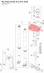 Diagram preview: Top triple clamp X 22 mm 2019 (7910103402230)