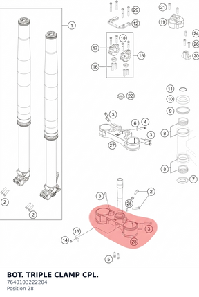 Diagram preview: BOT. TRIPLE CLAMP CPL. (7640103222204)